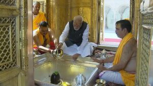 Prime Minister Narendra Modi performs puja at Kashi Vishwanath Temple in Varanasi