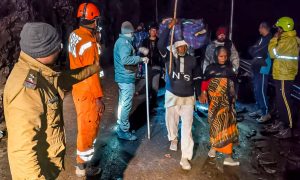 Joint rescue teams safely evacuated 10,450 pilgrims stranded on the Kedarnath route in Uttarakhand’s Rudraprayag following a sudden landslide