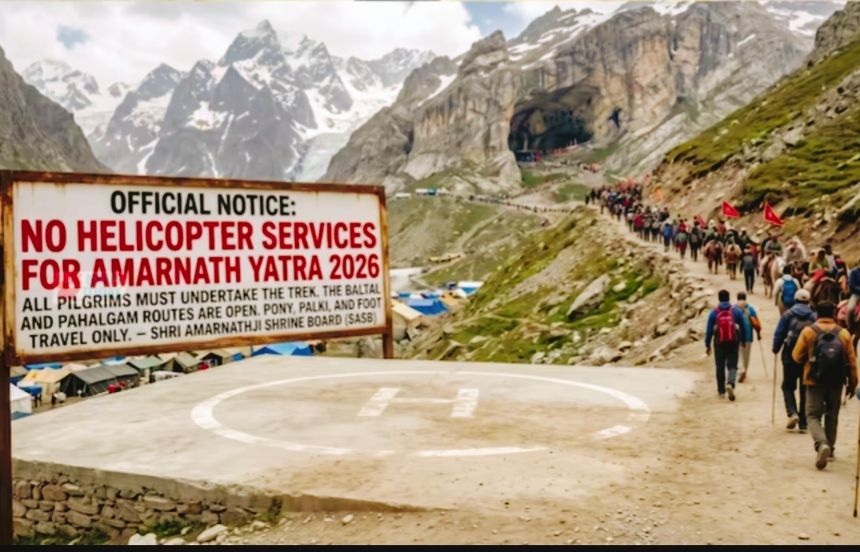 Amarnath Yatra 2026: No Helicopter Service This Year as Both Routes Declared ‘No-Fly Zone’