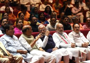 Prime Minister Narendra Modi attends NDA Parliamentary Party’s ‘Mangal Milan’ meeting in Parliament