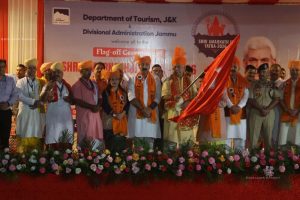 LG Manoj Sinha Flags Off First Batch Of Amarnath Yatra Pilgrims