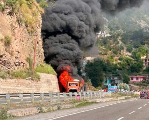 Major Tragedy Averted As Passenger Bus Catches Fire On National Highway At Karol, Ramban; All Passengers Safe