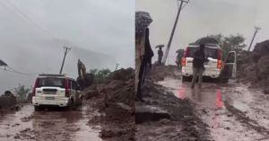 MP Mian Altaf Escapes Unhurt After Landslide Hits Vehicle On Jammu-Poonch Highway