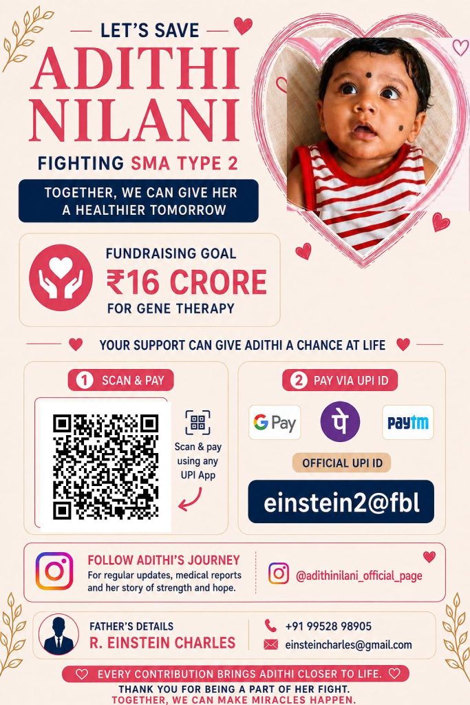 ₹16-Crore Lifesaving Appeal for 9-Month-Old Girl Battling Rare SMA