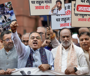 NDA, INDIA Bloc MPs Face-Off Outside Parliament Over Jharkhand Police Action, Ram Temple Donation Issues