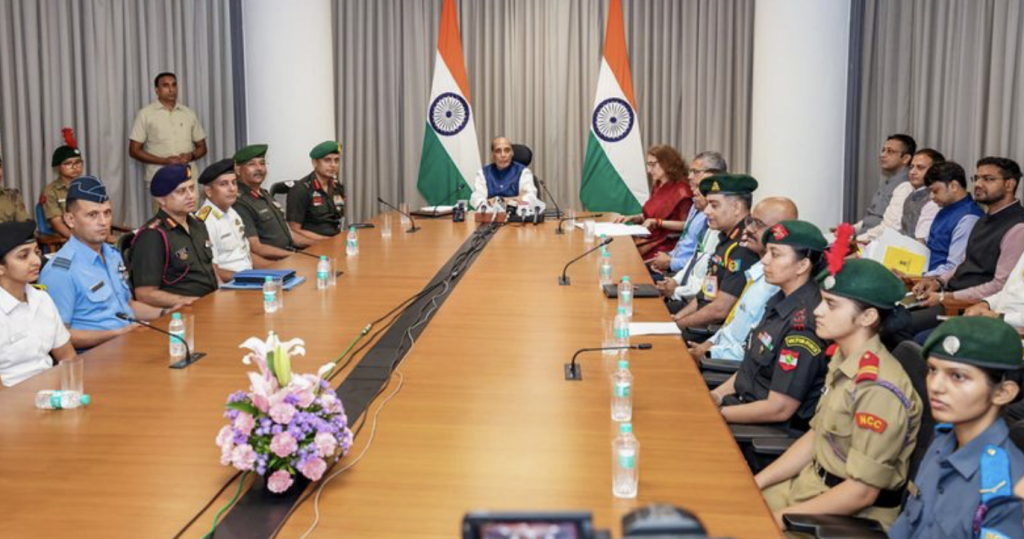Rajnath Flags Off NCC Girl Cadets’ Nearly 250-Km Trek Through Challenging Terrain In Himalayas