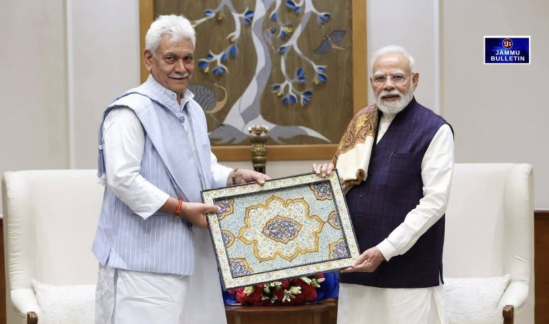 LG Manoj Sinha Meets PM Narendra Modi in New Delhi