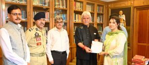LG Hands Over Compassionate Appointment Letter To Wife Of Martyred J&K Police Inspector Masroor Ali Wani