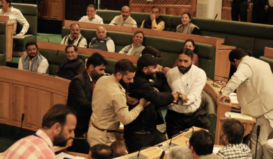 AAP MLA Mehraj Malik Marshalled Out Of J&K Assembly