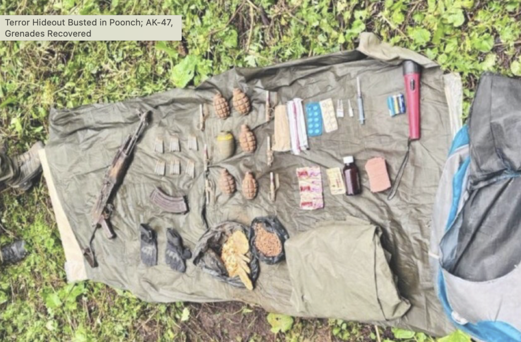 Terror Hideout Busted in Poonch; AK-47, Grenades Recovered