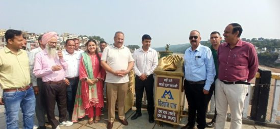 JMC Installs Visarjan Patras at Gujjar Nagar Bridge to Protect Tawi River