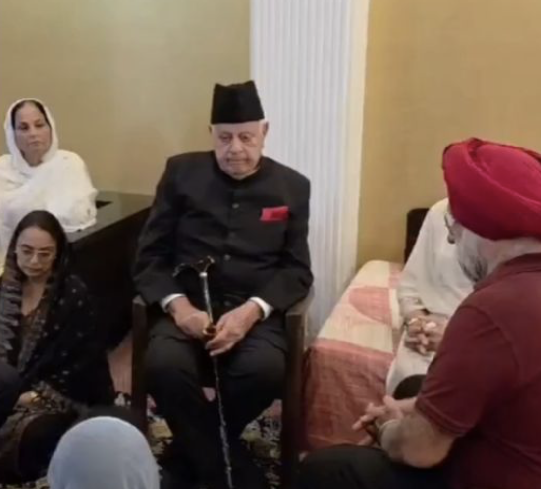 NC Chief Farooq Abdullah Visits Harbans Singh’s Family In Jammu, Offers Condolences